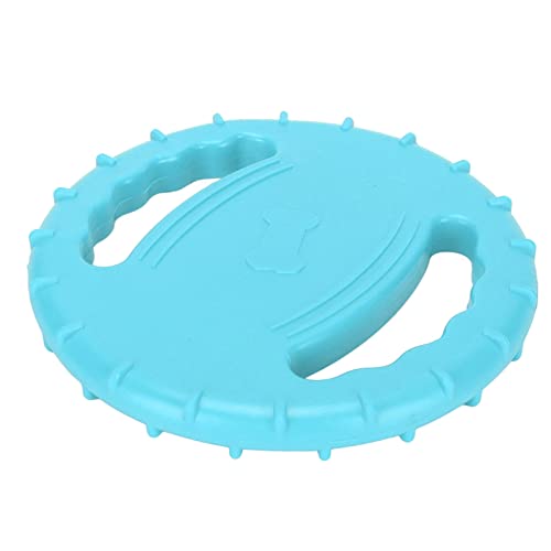 Hztyyier Dog Flying Disc, Squeaky Flexible Teeth Cleaning Flying Disc Dog Sport Toy Rubber Lightweight for Lake (Sky Blue)