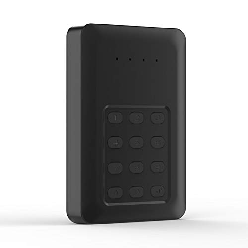 LinZec Usb3.0 Portable Encrypted Mobile Hard Disk 1T, Notebook Desktop Computer Mobile Hard Disk Hardware Encryption Button, Black