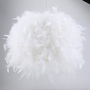 Plume Blanche-ophanging, Plume-hanglamp Moderne lampenkap Decoratieve hanglamp Plafondveer Hanglamp voor kinderkamer…