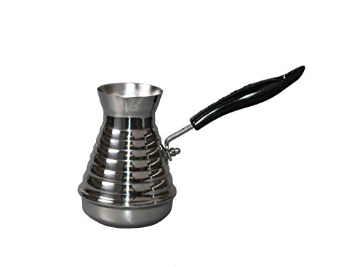 GMMH Türkische Kaffeekocher Mokkakanne Espressokocher Edelstahl Cezve Dzhesva 250 ml aus Edelstahl 1 mm