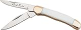 Rough Rider Tiny Copperhead Fold Knife, SS clip and skinning blade, Genuine mother of pearl handle
