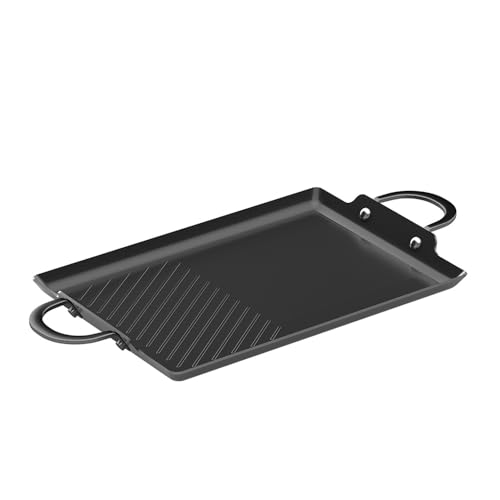 JadeCook Comal Sartén Plancha Parrilla Grill Antiadherente 36cm Jade Black Rectangular Parrilla de Cerámica Ultima Generación, Mango Ergonómico de Acero Inoxidable y Núcleo de Aluminio, Negro