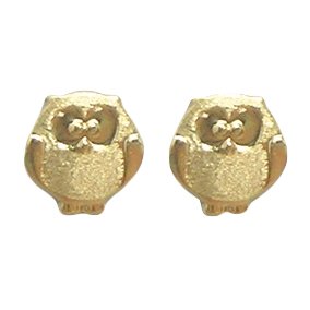 I Be Owl Stud Earrings in 14 K Gold, 5x5 mm, 35585659701P