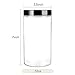 STARSIDE 6 Pack 32oz / One Quart Clear Plastic Jars with Black Ribbed Lids. BPA Free PET Food Canisters for Kitchen & Household Storage of Dry Goods, Peanut Butter,Nuts,Cookie,Pie and More.