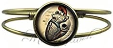 Anatomical Heart Open Cuff Bangle Minimalist Women Men Heart Bracelet Neurologist Bangles Jewelry
