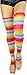 ToBeInStyleWomen's Rainbow Footless Acrylic Thigh Hi Leg Warmer - Bright Rainbow