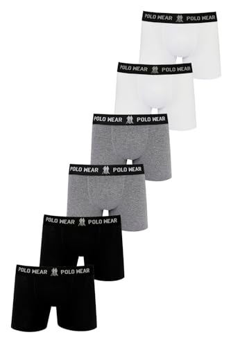 Kit 6 Cuecas Masculinas Boxer Algodão Sem Costura Lateral Polo Wear