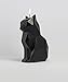 PyroPet Kisa Cat Candle (Black) - The Original Cat Candle with Metallic Skeleton | Halloween Decor | Unique Gift for Cat Lovers | 20-Hr Burn Time | Dimensions: 6.7x2.9x4.5 in