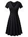 MSBASIC Sun Dresses Women Summer Casual Short Sleeve Flared Flowy Wrap Dress for Women X-Large Black
