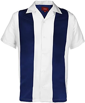 Amazon.com: Maximos Men's Retro Charlie Sheen Two Tone Guayabera Bowling  Casual Dress Shirt Royal Blue/White : Clothing, Shoes & Jewelry