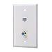 IBL-1 Cat5e keystone Ethernet Port and 1 Gold-plated Coax F Type keystone Wall Plate (White) primary