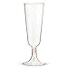 50 Plastic Rose Gold Glittered Champagne Flutes | 6 oz. Clear Hard Disposable Party & Wedding Cups | Premium Heavy Duty Fancy Toasting Glasses (50-Pack) Rose Gold Glitter by Bloomingoods