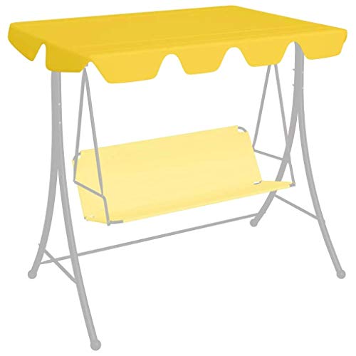 vidaXL Ersatzdach für Gartenschaukel Hollywoodschaukel Dach Dachbezug Schaukeldach Ersatz-Bezug Sonnendach Dachplane Gelb 188/168x145/110 cm