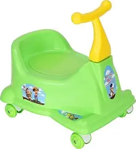 GLOW BABY Scooter Style Baby Potty Seat with Wheel and Removable Tray for Kids/Available Wheel/Scooter Color (Green)