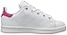 adidas Originals Stan Smith Sneaker, White/White/Bold Pink, 3 US Unisex Little Kid
