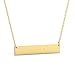 Chain Necklace for Women 14k Gold Bar Necklace by Benevolence LA, Two Sided, Aqua 