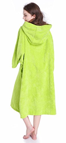 Winthome Changing Towel Poncho Robe with Hood | One Size Fits All（Green - Thumbnail 2