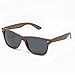 WearMe Pro Faux Wood Reflective Color Lens Horn Rimmed Sunglasses (Dark Wood Print/Black Lens, 54)