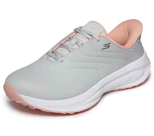 Skechers GO Golf Flow SI, LGPK, 6.5 Light Gray/Pink at Amazon
