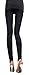 Grazing® Women Faux Leather and Polyester Splice Skinny Stretch Leggings,Black (3 Striped)