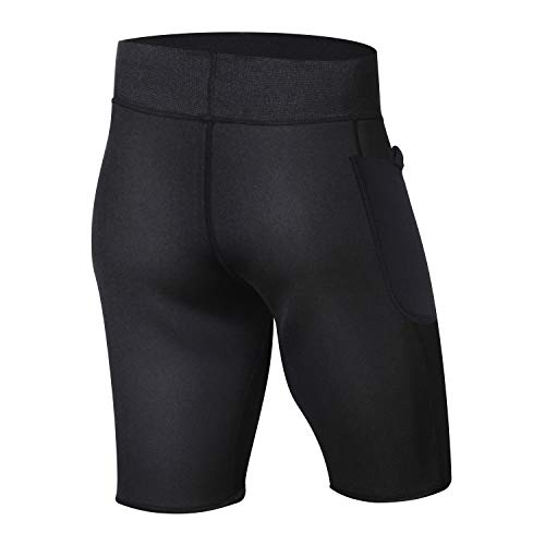 image for Junlan Mens Neoprene Exercise Shorts Sauna, Suit Shaper Yoga Workout C