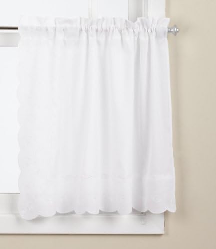 Lorraine Home FashionsCandlewick Tier Curtain, 60 by 36-Inch, White