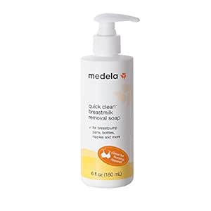Medela Quick Clean Breast Milk Removal Soap, No Scrub Hypoallergenic Soap for Pump Parts and Nursing Apparel, Removes Breast Milk Residue Up to 3 Days Old, 6 Fluid Ounces