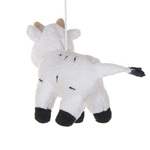 2 Pack of white Bulls Crib Mobile Attachments | Hanging Plush Animal Decorations for Baby Girl or Boy Playpen or Crib | Accessories for Use with Mobile Hanger Sold Separately
