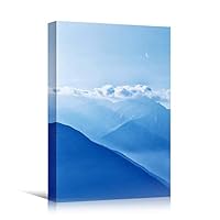 Canvas Wall Art Blue Gradient Pattern Abstract Colorful Contemporary Hallway Mixed Media Multicolor Patterns - 12x18 inches