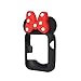 Navor Soft Silicone Protective Case with Cartoon Mouse Ears Compatible for Apple Watch 38mm Series 1 2 3 [Black Red]