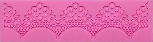 Baking Molds Shaped Lace Ruffle Pink Silicone Mold for Fondant Gum Paste Chocolate Crafts Cake Tray Cookie Mold Decorating (A 195)