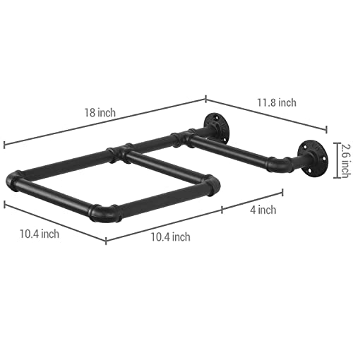 MyGift Wall Mounted Black Metal Pipe Exercise Ball Holder, Yoga Ball