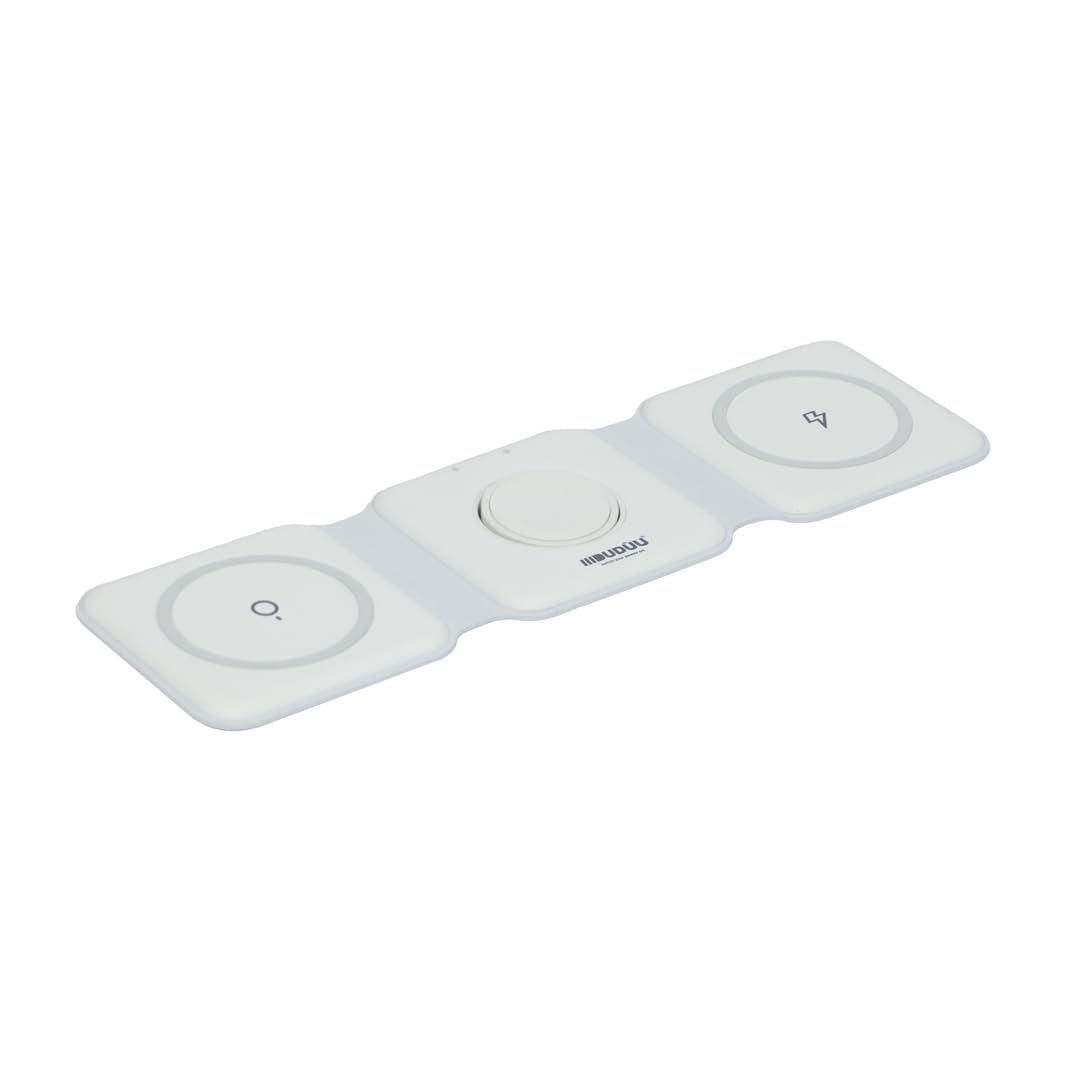 Dudùu - 15W Foldable 3 in 1 Wireless Charging Pad QI Compatible (White)