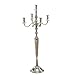 WHW Whole House Worlds Romantic Hamptons Oversized 5 (Five) Candle Silver Candelabra, Hand Crafted of Silver Aluminum Nickel, Over 3 FT High, (41.25 Inches) Free Standing Floor Unit