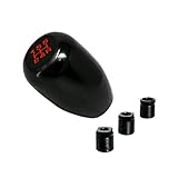 PitVisit PV Racing JDM Type-R Style 5 Speed Shift Knob Universal Fit Compatible with Honda Acura Toyota Mazda Subaru Nissan Screw-On with Adapters Included (Burnout Black)