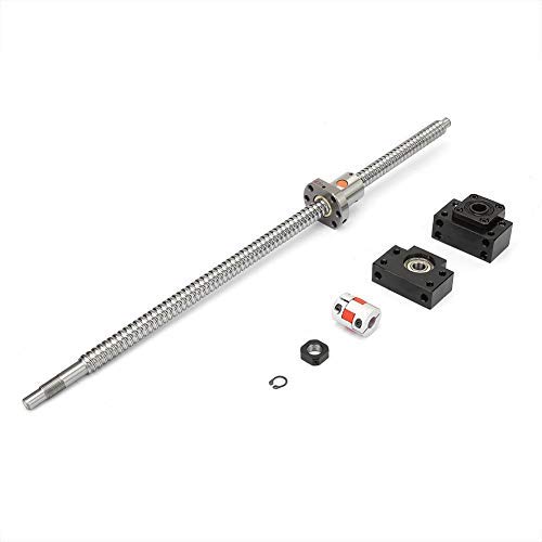 SFU1605 Ball Screw,Ball Screw Stainless Steel 500mm Ball Screw +Nut +BK/BF12 Supporting Seat +6.35 * 10mm Coupling Set,for 3D Printer and CNC Machine