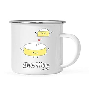 NA Grappig eten woordspel 10 oz. Roestvrij stalen kampvuur koffiemok geschenk, brie mijd, brie kaas, wheel met schijf…