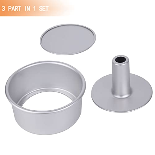 Bezall 6 Inch Angel Food Cake Pan with Removable Bottom, Aluminum Round