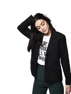 stanvee women black cotton blazer