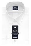 Eagle Men's Non Iron Stretch Collar Regular Fit Solid Buttondown Collar Dress Shirt, White, 17.5
