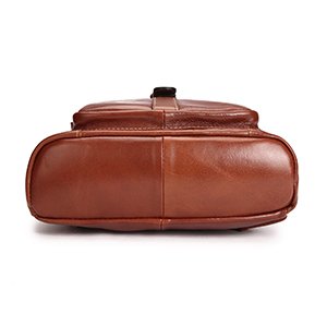 Vintage Backpacks Ladies Cow Leather Front Buckle Closure Bags Brown