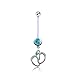 BODYA Silver Blue Gem Baby Feet Dangle 14g Flexible BioFlex Maternity Pregnancy Pregnant Navel Barbell Belly Button Ring