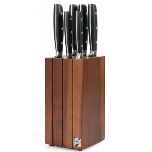 ZUNMARK Knife Set, 7pcs Knife Set for Kitchen, Stainless Steel Ultra Sharp Kitchen Knives, Space-Saving for Home & Professional Use