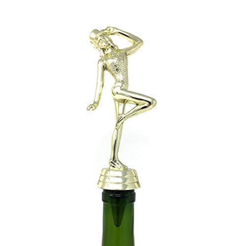 Jazz Dance Wine Bottle Stopper - Handmade with Stainless Steel Base and Repurposed Trophy Top