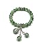 Natural Green Jade Stone and Cute Sea Shell Charm Bracelet. Stretch. Heart Chakra. Dream Stone. Clear White Inclusions Present. Three Choices.