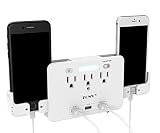 2020 New Usb Quick Charger Socket Shelf Outlet Power Socket Surge Protector Usb Hub Wall Mount Switch With Led Sensor Night Light Phone Holder Electrical Adapter Office Home School Extender