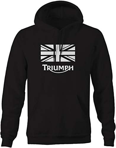 Triumph Vintage Motorcycle Logo'd Black Hooded Sweatshirt - XLarge