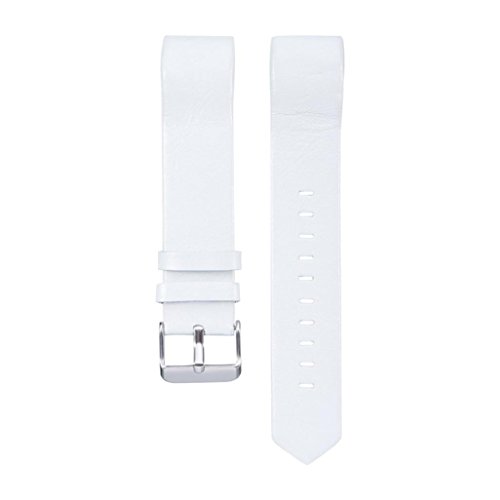 Alonea Fashion Leather Replacement Watch Strap Wrist Band For Fitbit Charge 2 (White)