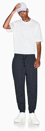 Men's Essential, All Over Logo,Regular Fit,White,L
