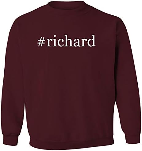 #richard - Men's Hashtag Pullover Crewneck Sweatshirt, Maroon, X-Large